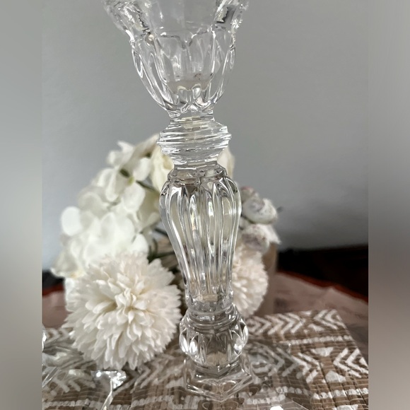 Vintage Cut Crystal Candle Holders - a Pair - Picture 4 of 5